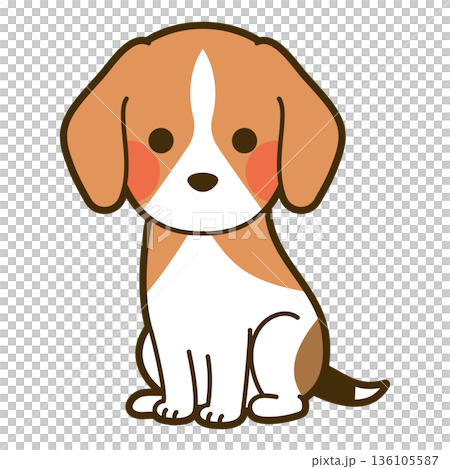 可愛的小獵犬的插圖 136105587
