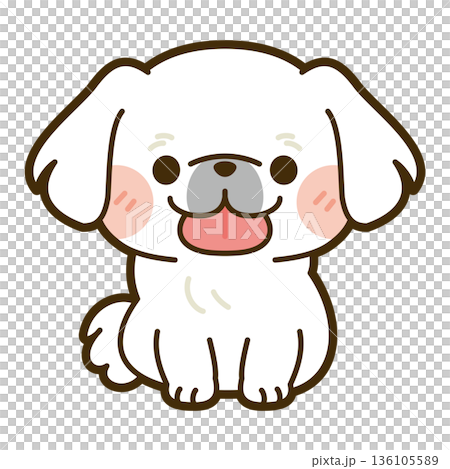 可愛的北京犬插圖 136105589