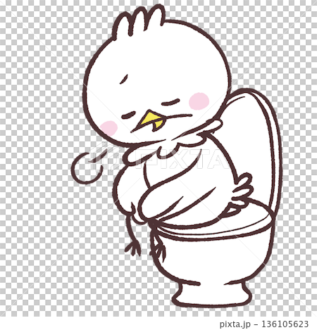 一幅白鳥在廁所嘆息的插圖 136105623