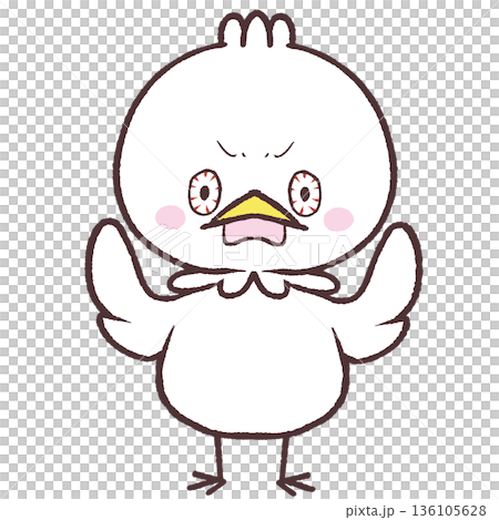 一隻眼睛充血的白鳥的插圖 一隻眼睛充血的白鳥的插圖 136105628