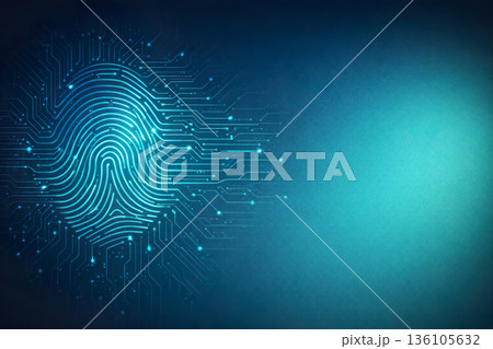 指紋と回路の生体認証セキュリティ背景 136105632