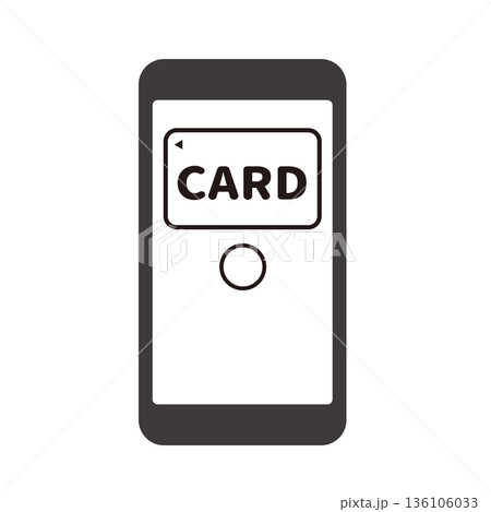 スマートフォン画面に表示されたクレジットカード決済のアイコンイラスト02 スマートフォン画面に表示されたクレジットカード決済のアイコンイラスト02 136106033