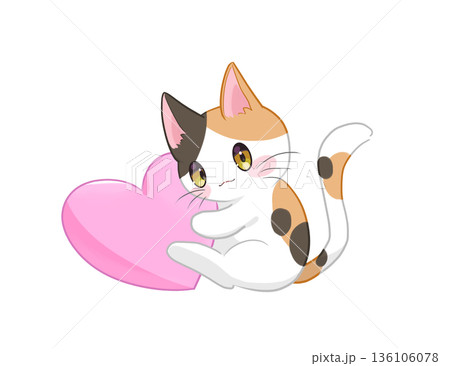 ハートを持った猫 ハートを持った猫 136106078