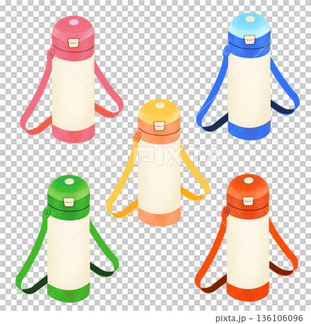 水筒(子どもの持ち物イラスト) 水筒(子どもの持ち物イラスト) 136106096