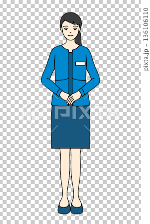 圖：一位女工作人員在接待處或諮詢台禮貌地握手 136106110