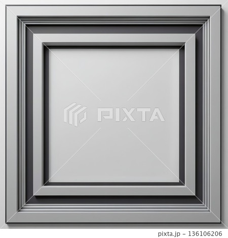 デザインに馴染む二重ライトグレーの幾何学フレーム 136106206