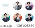 ビジネスパーソンのグループ　背景透過切り抜きPNG 136106220