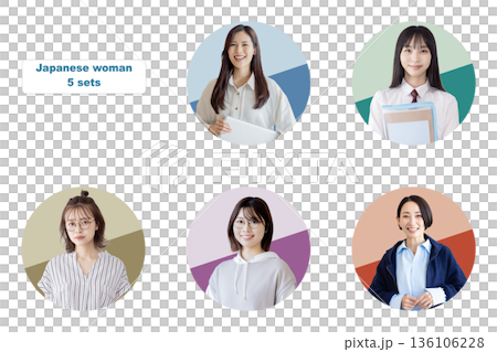 若い女性 背景透過切り抜きPNG 若い女性 背景透過切り抜きPNG 136106228