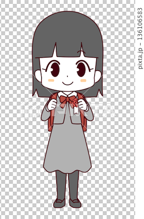 小学校の入学式の女の子のイラスト 小学校の入学式の女の子のイラスト 136106583