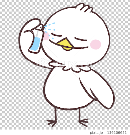 一隻白鳥噴水的插圖 136106631