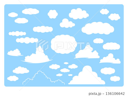 もくもく雲イラストセット 136106642