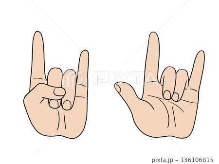 ロックなハンドサイン ロックなハンドサイン 136106815