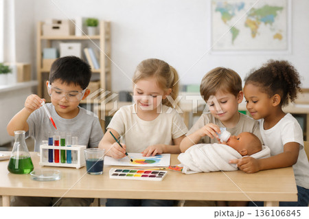 多様な活動を通して学び合う子どもたちの教育と遊びの時間 多様な活動を通して学び合う子どもたちの教育と遊びの時間 136106845