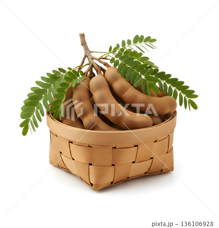 Tamarind Fruit Weaved Basket Top Elevated View 136106928