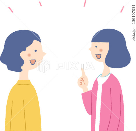 話をしている女性二人 136107051