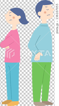 喧嘩をする若い男女 喧嘩をする若い男女 136107055