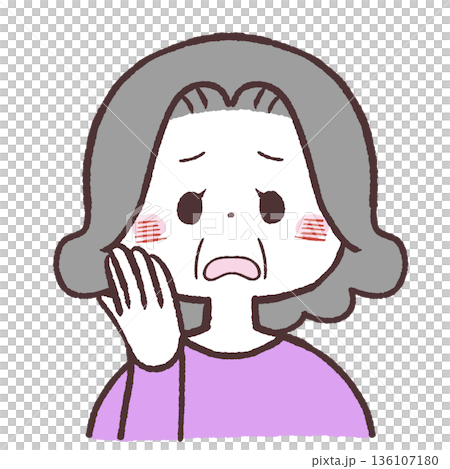 Illustration of a senior woman with rough skin Illustration of a senior woman with rough skin 136107180