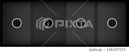 Modern graph paper background set with subtle millimeter grids on black. Ideal toolkit for study materials, business Modern graph paper background set with subtle millimeter grids on black. Ideal toolkit for study materials, business 136107255