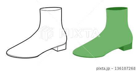 Green sock boot women color plus line set. Slim ankle knit boot for lookbook page and branding project. Technical Green sock boot women color plus line set. Slim ankle knit boot for lookbook page and branding project. Technical 136107268
