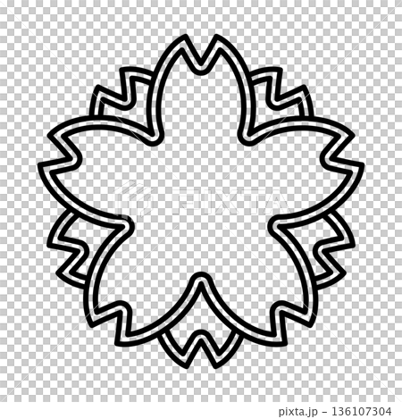 桜の花のかわいいスタンプ 桜の花のかわいいスタンプ 136107304