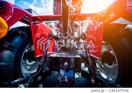 Modern agricultural machinery and equipment. Industrial details. Modern agricultural machinery and equipment. Industrial details. 136107548