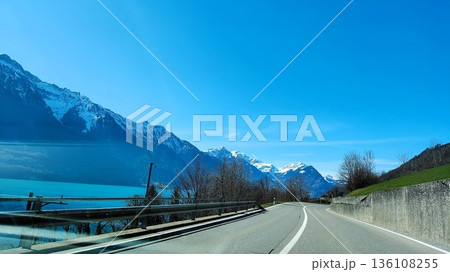 Interlaken, Switzerland - March 17 2023: Surrounding View of Mountanious Interlaken Interlaken, Switzerland - March 17 2023: Surrounding View of Mountanious Interlaken 136108255