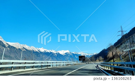 Interlaken,  Switzerland - March 17 2023: Surrounding View of Mountanious Interlaken  136108263