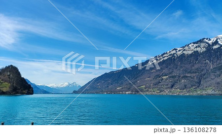 Interlaken, Switzerland - March 17 2023: Surrounding View of Mountanious Interlaken Interlaken, Switzerland - March 17 2023: Surrounding View of Mountanious Interlaken 136108278