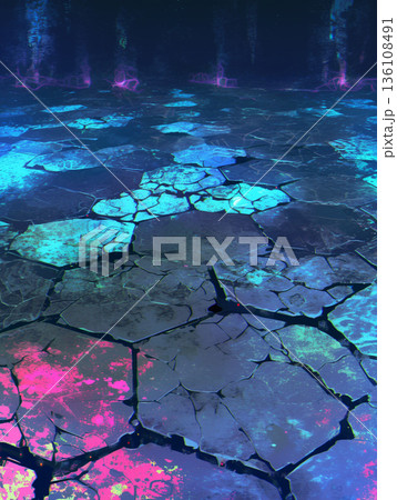 ダークファンタジーダンジョン背景素材 136108491