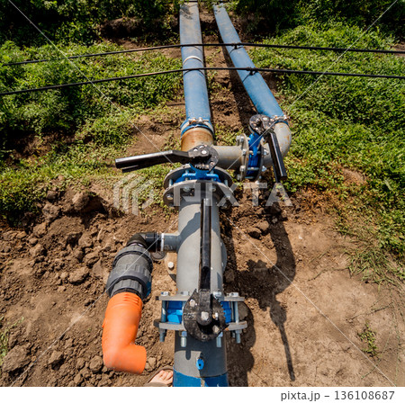 Drip irrigation system. Water saving drip irrigation system  136108687