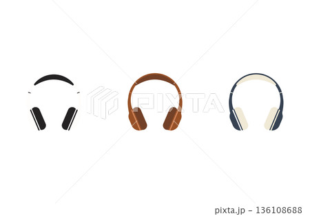 レトロカラーのヘッドフォンのバリエーション 136108688