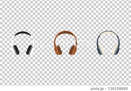 レトロカラーのヘッドフォンのバリエーション 136108688