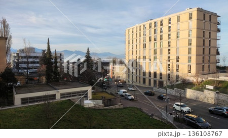 Interlaken,  Switzerland - March 17 2023: Surrounding View of Mountanious Interlaken  136108767