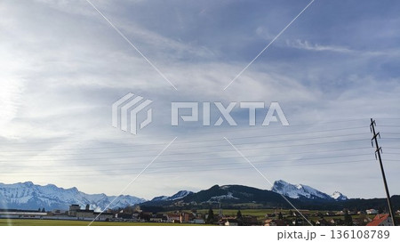 Interlaken, Switzerland - March 17 2023: Surrounding View of Mountanious Interlaken Interlaken, Switzerland - March 17 2023: Surrounding View of Mountanious Interlaken 136108789