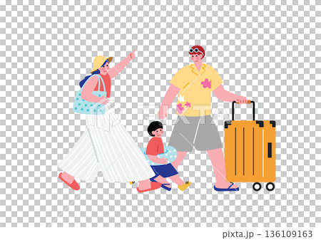 暑假期間一家人去旅行 136109163