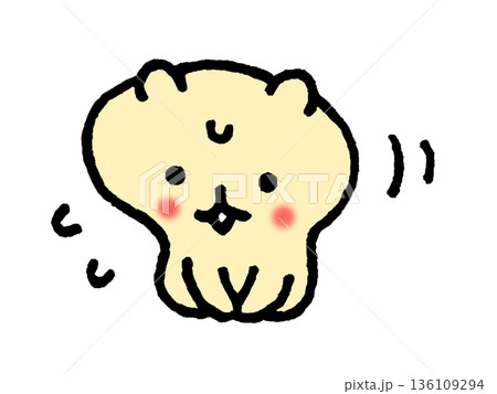 お辞儀、謝罪、お願いをするりすのキャラクターのイラスト 136109294