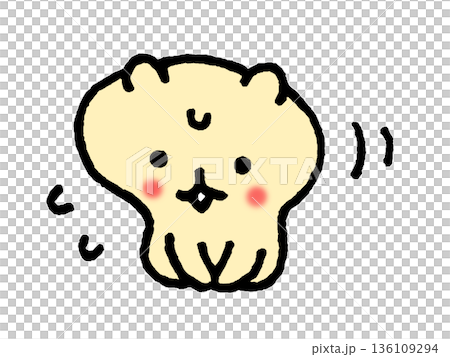 お辞儀、謝罪、お願いをするりすのキャラクターのイラスト 136109294