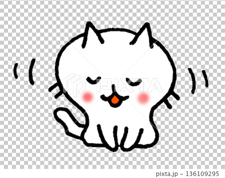 Illustration of a white cat character bowing, apologizing, asking, and thanking Illustration of a white cat character bowing, apologizing, asking, and thanking 136109295