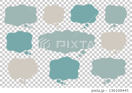 Speech bubble illustrations that convey the psychology of anxiety and uncertainty 136109445