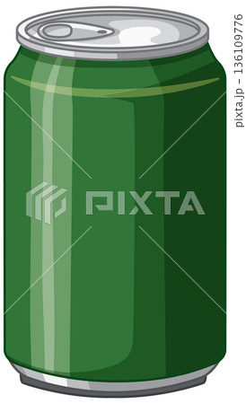 Green Aluminum Soda Can Vector Illustration on White Background Green Aluminum Soda Can Vector Illustration on White Background 136109776