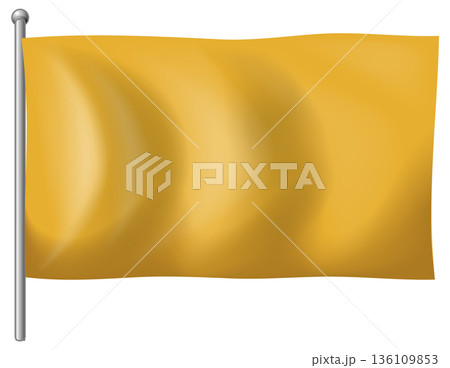 Waving Yellow Flag on Silver Flagpole Vector Illustration Waving Yellow Flag on Silver Flagpole Vector Illustration 136109853