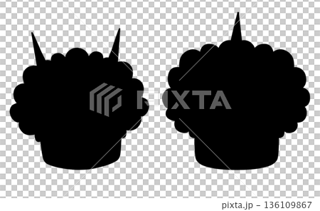 赤鬼と青鬼　シルエット 136109867