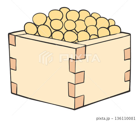 枡に入った大豆 枡に入った大豆 136110081