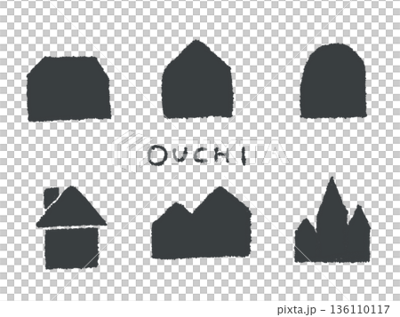 手繪插圖和房屋,在設計時可輕鬆用作圖標和符號標記。 手繪插圖和房屋,在設計時可輕鬆用作圖標和符號標記。 136110117