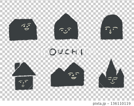 一幅富有表現力的手繪房屋插圖，可用作設計中的圖標或符號標誌。 136110119