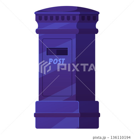 Metallic pillar postal postbox flat vector icon, correspondence letter box for mail sending in post office mail delivery 136110194