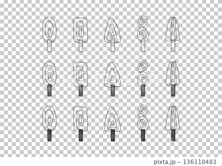 Simple and stylish tree hand-drawn illustration set 5 Simple and stylish tree hand-drawn illustration set 5 136110483