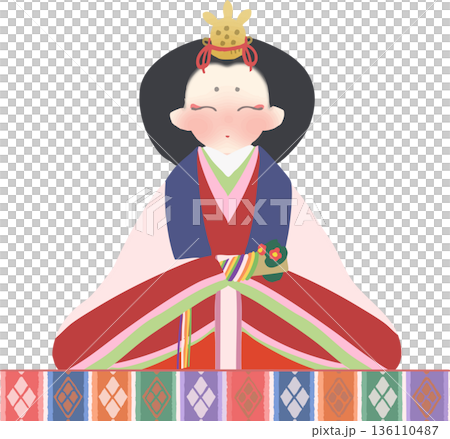 雛祭日式風格的雛人偶向量插圖 雛祭日式風格的雛人偶向量插圖 136110487