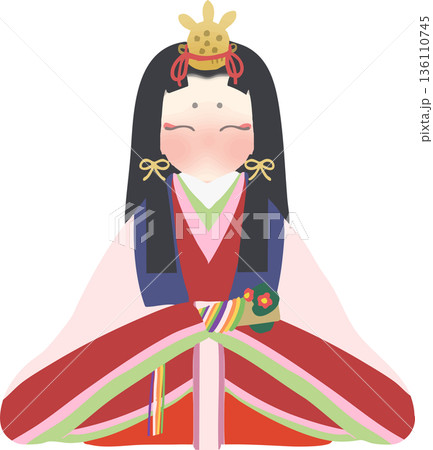 雛祭り 雛人形の和風ベクターイラスト 雛祭り 雛人形の和風ベクターイラスト 136110745