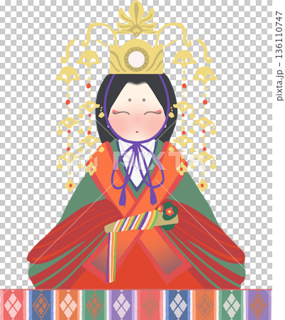 雛祭日式風格的雛人偶向量插圖 雛祭日式風格的雛人偶向量插圖 136110747